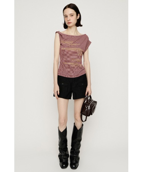 SLY(スライ)の「ONE SHOULDER ASYMMETRY TOPS ワンショルダーアシンメトリートップス 夏服(Tシャツ/カットソー・レディース・マルチ/オフホワイト/ブラウン・FREE)」の19枚目の写真