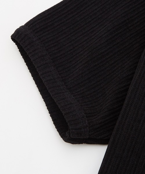OXA(オグザ)の「ベロア調 半袖ヘンリーネックTシャツ カットソー OXA(Tシャツ/カットソー・メンズ・ブラック/ホワイト・FREE)」の6枚目の写真