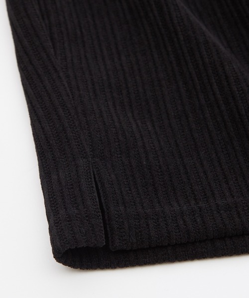 OXA(オグザ)の「ベロア調 半袖ヘンリーネックTシャツ カットソー OXA(Tシャツ/カットソー・メンズ・ブラック/ホワイト・FREE)」の7枚目の写真