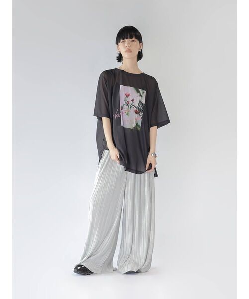 :ETHROF(イーサオブ)の「SOFT GLOW PLEATED WIDE PANTS(その他パンツ・レディース・シルバー/ブラック・FREE)」の7枚目の写真