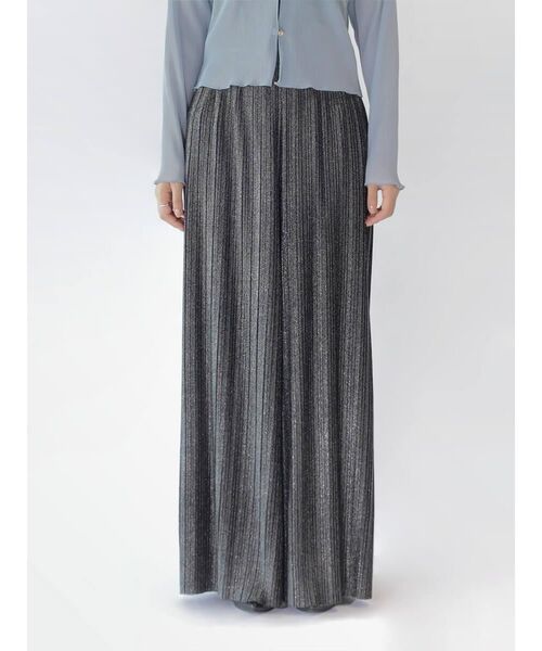 :ETHROF(イーサオブ)の「SOFT GLOW PLEATED WIDE PANTS(その他パンツ・レディース・シルバー/ブラック・FREE)」の12枚目の写真