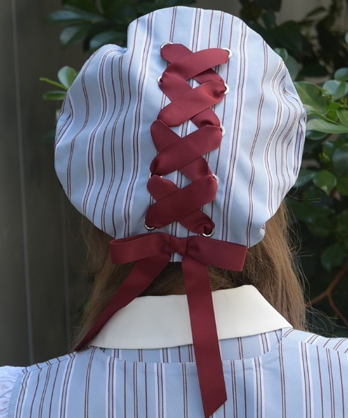 axes femme(アクシーズファム)の「ストライプ×リボンベレー(ハット・レディース・ダークブラウン/サックスブルー/ピンク・FREE)」の20枚目の写真