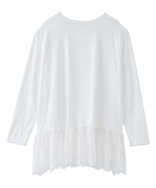 GeeRA（ジーラ）の「裾レース＆チュールドッキングロンＴ（Tシャツ/カットソー・レディース・ホワイト系その他2/ホワイト系その他/ブラック系その他/ブラック系その他2・X-LARGE/LARGE/MEDIUM）」の20枚目の写真