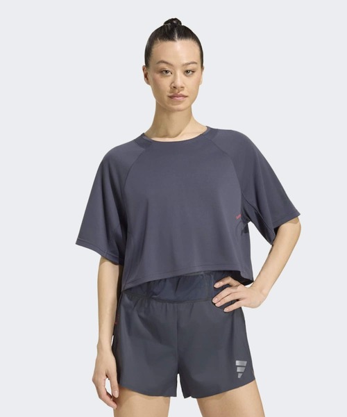 adidas(アディダス)の「ランニング半袖Tシャツ / アディダス adidas(Tシャツ/カットソー・レディース・グレー系その他・XX-LARGE/LARGE/MEDIUM/SMALL/X-LARGE)」の1枚目の写真