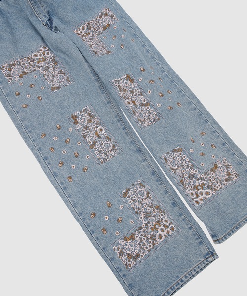 NOMA t.d.(ノーマティーディー)の「Bandana Embroidery Denim Pants(デニムパンツ・メンズ・ブラック/その他1/その他2・1/2)」の8枚目の写真