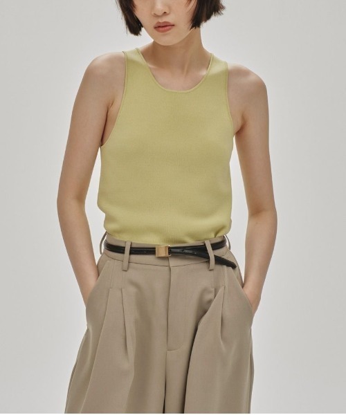 TODAYFUL（トゥデイフル）の「【TODAYFUL/トゥデイフル】Highgauge Knit Tanktop/ハイゲージニットタンクトップ（タンクトップ・レディース・イエロー/ダークグレー・FREE）」の4枚目の写真