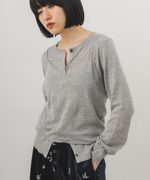 KBF(ケイビーエフ)の「キャミビスチェSETカーディガン(カーディガン/ボレロ・レディース・ブラウン/グレー系その他/ライトピンク・ONE)」の2枚目の写真