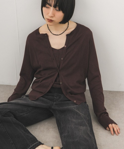 KBF(ケイビーエフ)の「キャミビスチェSETカーディガン(カーディガン/ボレロ・レディース・ブラウン/グレー系その他/ライトピンク・ONE)」の17枚目の写真