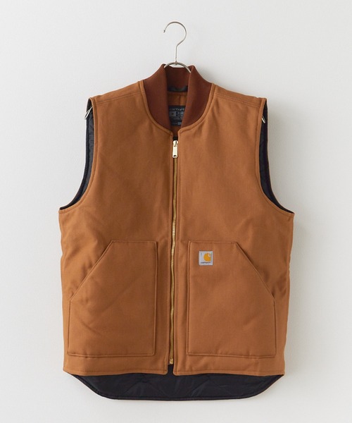 Carhartt(カーハート)の「Carhartt/カーハート Relaxed Fit Firm Duck Insulated Rib Collar Vest ベスト ダックベスト(ダウンベスト・メンズ・ブラウン・M)」の2枚目の写真