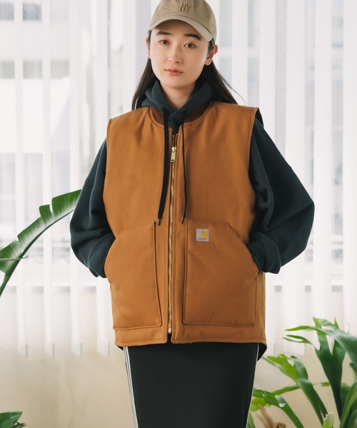 Carhartt(カーハート)の「Carhartt/カーハート Relaxed Fit Firm Duck Insulated Rib Collar Vest ベスト ダックベスト(ダウンベスト・メンズ・ブラウン・M)」の3枚目の写真