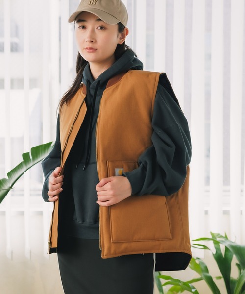 Carhartt(カーハート)の「Carhartt/カーハート Relaxed Fit Firm Duck Insulated Rib Collar Vest ベスト ダックベスト(ダウンベスト・メンズ・ブラウン・M)」の5枚目の写真