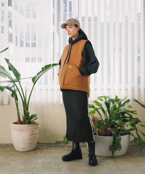 Carhartt(カーハート)の「Carhartt/カーハート Relaxed Fit Firm Duck Insulated Rib Collar Vest ベスト ダックベスト(ダウンベスト・メンズ・ブラウン・M)」の6枚目の写真