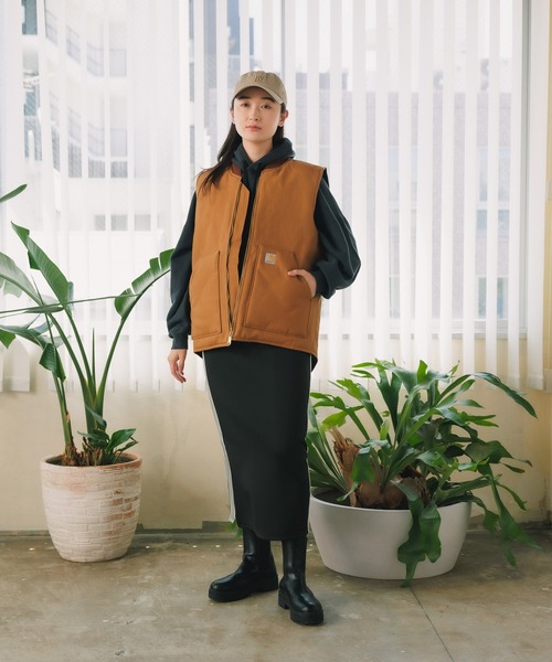 Carhartt(カーハート)の「Carhartt/カーハート Relaxed Fit Firm Duck Insulated Rib Collar Vest ベスト ダックベスト(ダウンベスト・メンズ・ブラウン・M)」の8枚目の写真