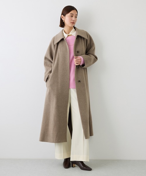 ROPE'(ロペ)の「カシミヤブレンドリバーステンカラーコート(ロング丈)(ステンカラーコート・レディース・ダークブラウン/ベージュ系その他2・FREE)」の20枚目の写真