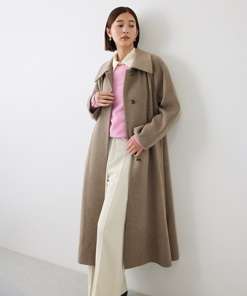 ROPE'(ロペ)の「カシミヤブレンドリバーステンカラーコート(ロング丈)(ステンカラーコート・レディース・ダークブラウン/ベージュ系その他2・FREE)」の19枚目の写真