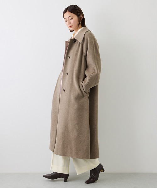 ROPE'(ロペ)の「カシミヤブレンドリバーステンカラーコート(ロング丈)(ステンカラーコート・レディース・ダークブラウン/ベージュ系その他2・FREE)」の18枚目の写真