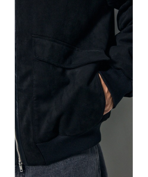 AZUL by moussy(アズールバイマウジー)の「【高級感】フェイクスエードリブブルゾン 秋服 冬服 中綿 フルジップ 上品なフェイクスエード(ブルゾン・メンズ・ブラック/ブラウン/グレー・LARGE/MEDIUM)」の14枚目の写真