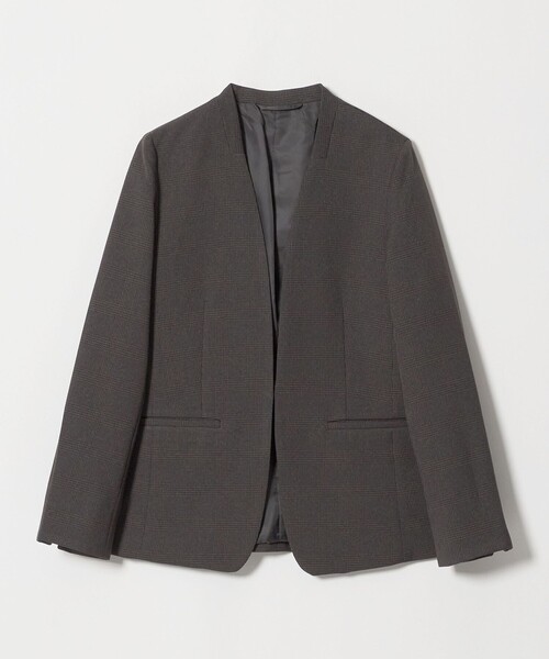 A DAY IN THE LIFE UNITED ARROWS（アデイインザライフユナイテッドアローズ）の「グレンチェック Vネックジャケット ‐セットアップ対応・ウォッシャブル‐ ＜A DAY IN THE LIFE＞（Tシャツ/カットソー・レディース・ロイヤルブルー/ダークグレー/モカ・38/36/40）」の2枚目の写真