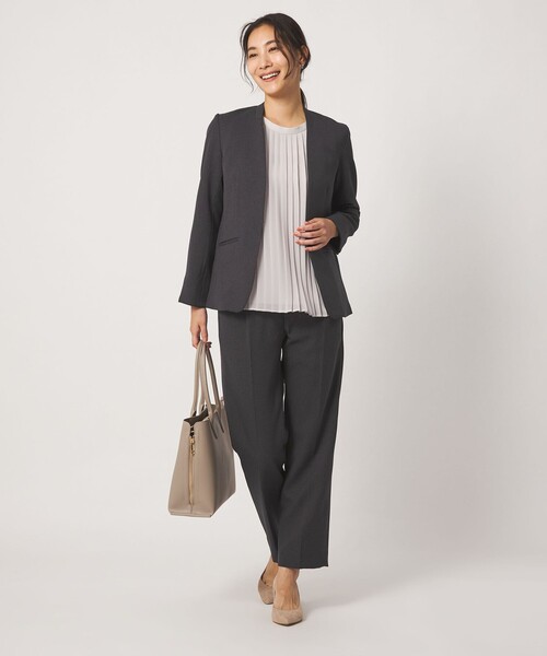 A DAY IN THE LIFE UNITED ARROWS（アデイインザライフユナイテッドアローズ）の「グレンチェック Vネックジャケット ‐セットアップ対応・ウォッシャブル‐ ＜A DAY IN THE LIFE＞（Tシャツ/カットソー・レディース・ロイヤルブルー/ダークグレー/モカ・38/36/40）」の5枚目の写真