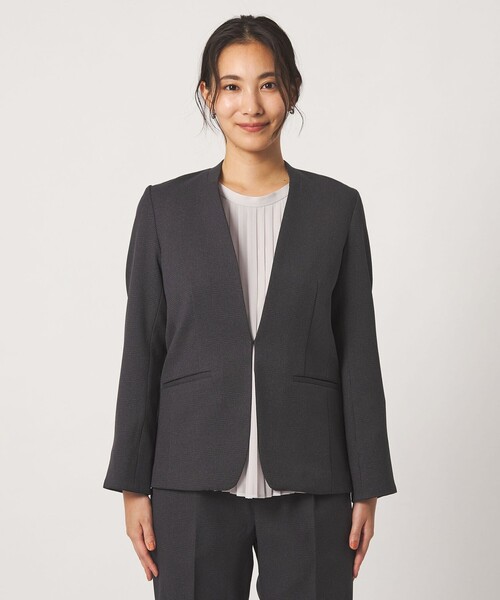 A DAY IN THE LIFE UNITED ARROWS（アデイインザライフユナイテッドアローズ）の「グレンチェック Vネックジャケット ‐セットアップ対応・ウォッシャブル‐ ＜A DAY IN THE LIFE＞（Tシャツ/カットソー・レディース・ロイヤルブルー/ダークグレー/モカ・38/36/40）」の6枚目の写真