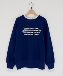 【WEB限定】レース付メッセージロゴ裏毛スウェット