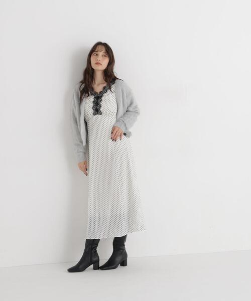 NATURAL BEAUTY BASIC(ナチュラルビューティーベーシック)の「シャギーニットカーディガン(カーディガン/ボレロ・レディース・グレー/ブルー/オフホワイト・FREE)」の4枚目の写真