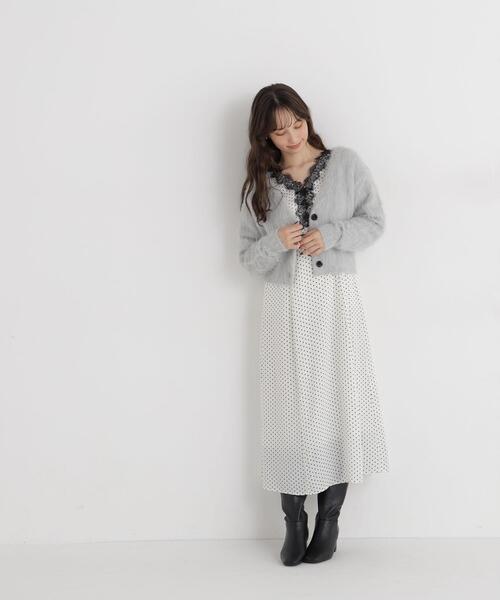 NATURAL BEAUTY BASIC(ナチュラルビューティーベーシック)の「シャギーニットカーディガン(カーディガン/ボレロ・レディース・グレー/ブルー/オフホワイト・FREE)」の10枚目の写真