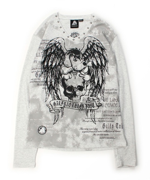 GALFY（ガルフィー）の「GALFY（ガルフィー）あの頃の兄ちゃんSKULL TEE/フライスロンT/スカルグラフィック（Tシャツ/カットソー・メンズ・ホワイト/グレー/ブラック・LL/L/M）」の4枚目の写真