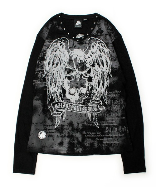 GALFY（ガルフィー）の「GALFY（ガルフィー）あの頃の兄ちゃんSKULL TEE/フライスロンT/スカルグラフィック（Tシャツ/カットソー・メンズ・ホワイト/グレー/ブラック・LL/L/M）」の6枚目の写真