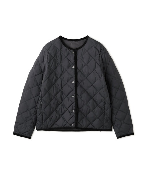 TAION（タイオン）の「【TAION×LIMONTA×ROPE'トリプルコラボ】クルーネックショートダウンジャケット（ダウンジャケット/コート・レディース・ベージュ/ネイビー・38/36）」の2枚目の写真