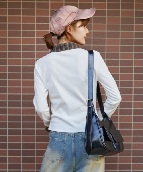 GORGE（ゴージ）の「チェック切替 フロントギャザーシャツ｜全3色（シャツ/ブラウス・レディース・杢グレー/ブラック/オフホワイト・F）」の7枚目の写真
