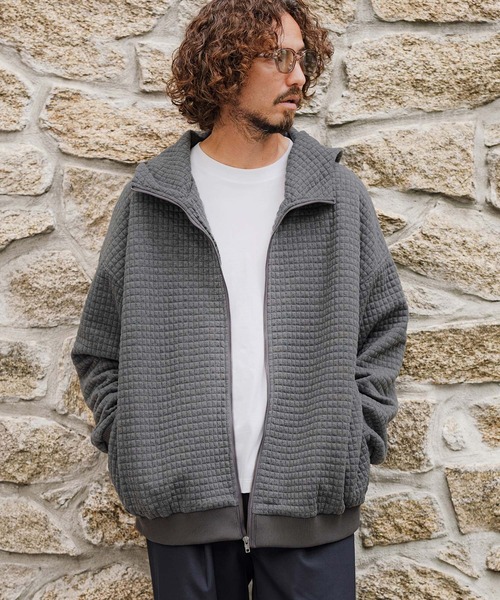CAMBIO(カンビオ)の「mpa4226-Quilt Jacquard Zip Hoodie ジップパーカー(CAM26AW-012)(パーカー・メンズ・ブルー/ブラック/チャコール・S/L/M)」の15枚目の写真