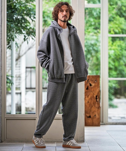 CAMBIO(カンビオ)の「mpa4226-Quilt Jacquard Zip Hoodie ジップパーカー(CAM26AW-012)(パーカー・メンズ・ブルー/ブラック/チャコール・S/L/M)」の18枚目の写真