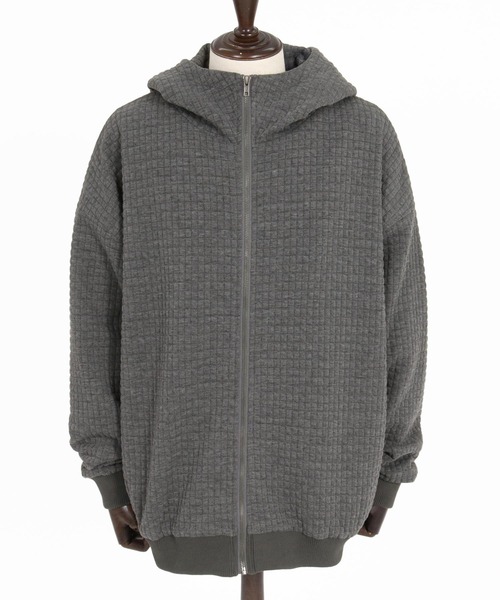CAMBIO(カンビオ)の「mpa4226-Quilt Jacquard Zip Hoodie ジップパーカー(CAM26AW-012)(パーカー・メンズ・ブルー/ブラック/チャコール・S/L/M)」の22枚目の写真