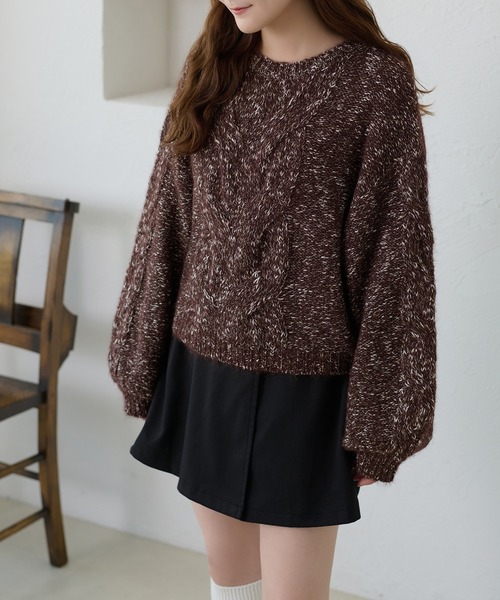 apres jour clair(アプレジュールクレア)の「【apres jour clair】ラメ杢ケーブルニット(ニット/セーター・レディース・ブラウン系その他/グレー系その他/アイボリー/ベージュ系その他・フリー/X-LARGE)」の19枚目の写真