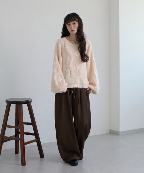 apres jour clair(アプレジュールクレア)の「【apres jour clair】ラメ杢ケーブルニット(ニット/セーター・レディース・ブラウン系その他/グレー系その他/アイボリー/ベージュ系その他・フリー/X-LARGE)」の12枚目の写真