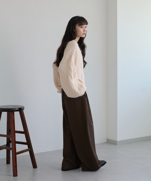 apres jour clair(アプレジュールクレア)の「【apres jour clair】ラメ杢ケーブルニット(ニット/セーター・レディース・ブラウン系その他/グレー系その他/アイボリー/ベージュ系その他・フリー/X-LARGE)」の14枚目の写真