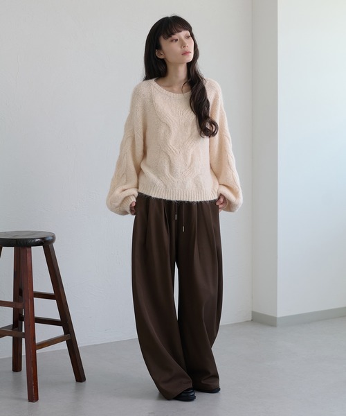 apres jour clair(アプレジュールクレア)の「【apres jour clair】ラメ杢ケーブルニット(ニット/セーター・レディース・ブラウン系その他/グレー系その他/アイボリー/ベージュ系その他・フリー/X-LARGE)」の15枚目の写真