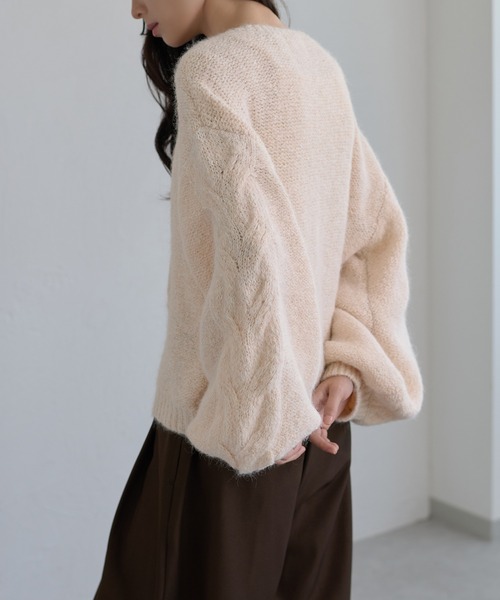 apres jour clair(アプレジュールクレア)の「【apres jour clair】ラメ杢ケーブルニット(ニット/セーター・レディース・ブラウン系その他/グレー系その他/アイボリー/ベージュ系その他・フリー/X-LARGE)」の9枚目の写真