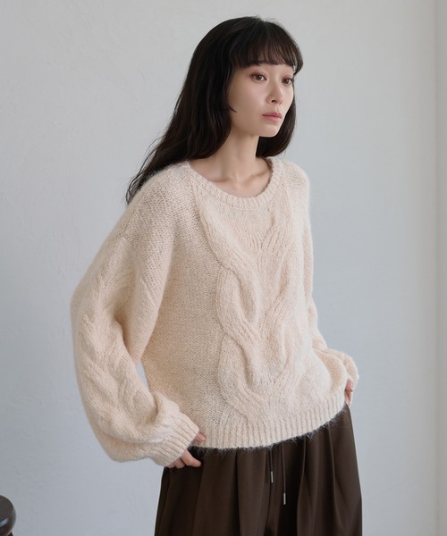 apres jour clair(アプレジュールクレア)の「【apres jour clair】ラメ杢ケーブルニット(ニット/セーター・レディース・ブラウン系その他/グレー系その他/アイボリー/ベージュ系その他・フリー/X-LARGE)」の8枚目の写真