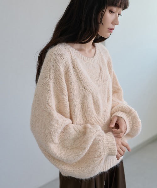 apres jour clair(アプレジュールクレア)の「【apres jour clair】ラメ杢ケーブルニット(ニット/セーター・レディース・ブラウン系その他/グレー系その他/アイボリー/ベージュ系その他・フリー/X-LARGE)」の7枚目の写真