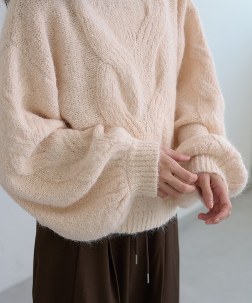 apres jour clair(アプレジュールクレア)の「【apres jour clair】ラメ杢ケーブルニット(ニット/セーター・レディース・ブラウン系その他/グレー系その他/アイボリー/ベージュ系その他・フリー/X-LARGE)」の11枚目の写真
