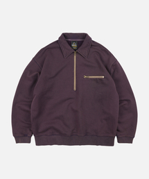 VINTAGE DYEING HALF ZIP SWEAT _ VINTAGE PURPLE