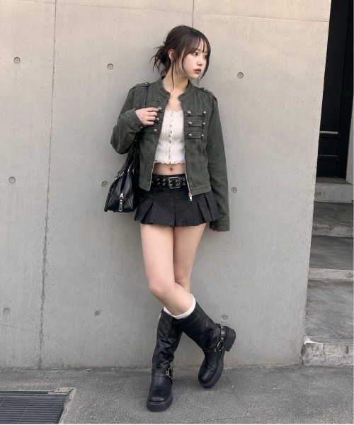 SPINNS（スピンズ）の「ナポレオンボタンジャケット/3ライン/ガールズストリート（その他アウター・レディース・カーキ・ONESIZE）」の2枚目の写真