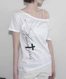 ガールズボートネック半袖Tシャツ(ホワイト)