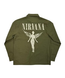 NIRVANA | NIRVANA / ニルヴァーナ NIRVANA UNISEX CASUAL SHIRT / NEVERMIND UK TOUR '91 / LOGOS SPLIT / IN UTERO LOGO ユニセックスカジュアルシャツ バンド ツアー ロゴ プリント 長袖 メンズ レディース 2026年 秋 秋服 冬 冬服(シャツ/ブラウス)