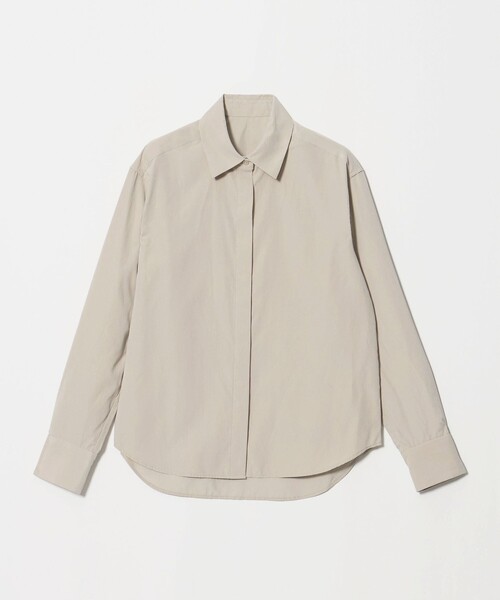 A DAY IN THE LIFE UNITED ARROWS(アデイインザライフユナイテッドアローズ)の「ピーチ フライフロント シャツ <A DAY IN THE LIFE>(シャツ/ブラウス・レディース・ブラウン系/ナチュラル/ダークグレー・FREE)」の1枚目の写真