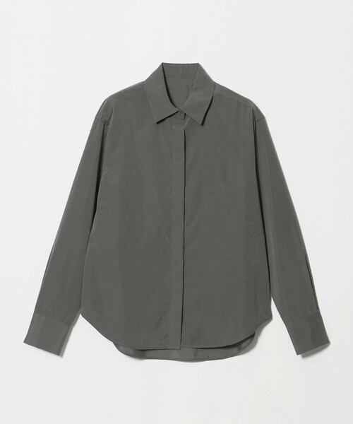 A DAY IN THE LIFE UNITED ARROWS(アデイインザライフユナイテッドアローズ)の「ピーチ フライフロント シャツ <A DAY IN THE LIFE>(シャツ/ブラウス・レディース・ブラウン系/ナチュラル/ダークグレー・FREE)」の2枚目の写真