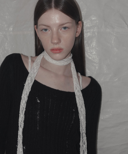 GROWHIDE(グロウハイド)の「アミュ デミジ シースルーボート ロング長袖ニット_ブラック(ニット/セーター・レディース・ブラック・FREE)」の3枚目の写真