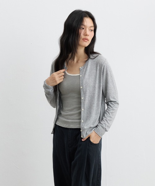 JOCOSA（ジョコサ）の「ウール混 ふんわり起毛 カップ付きタンクトップ（タンクトップ・レディース・ベージュ/ホワイト/チャコールグレー/グレー系その他・M/L）」の19枚目の写真